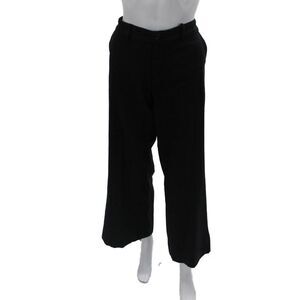 Gary Graham Unisex Dress Pants Black 100% Wool Button Size 8